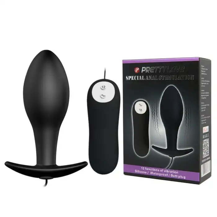 #B1262 - 12 Fonksiyon Kumandalı 8,5 cm Titreşimli Anal Plug