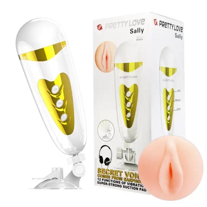 #B1206 - 12 Fonksiyonlu USB Şarjlı Sesli Titreşimli Realistik Suni Vajina Erkek