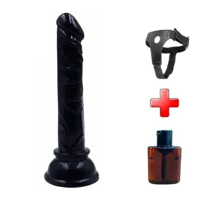 #PX081SB - 13 cm Belden Bağlamalı Testissiz Vantuzlu Realistik Zenci Penis Dildo