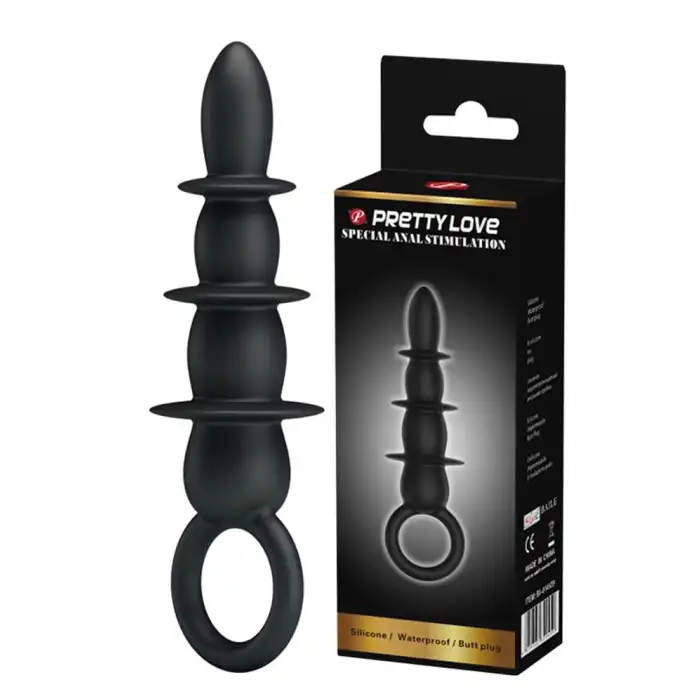 #B1246 - 13,2 cm Vantuzlu Halkalı Anal Alıştırıcı Tıkaç