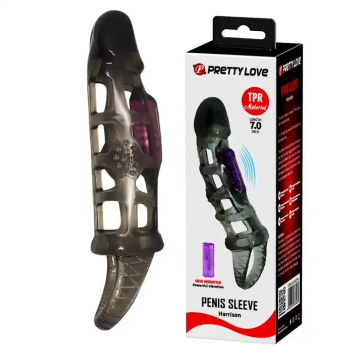 #B1187 - 14 cm Titreşimli Şeffaf Penis Kılıfı