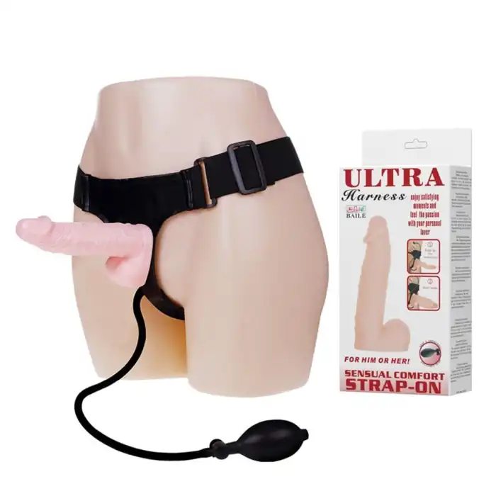 #B1051 - 16,5 cm Belden Bağlamalı Şişirilebilir Strapon Penis