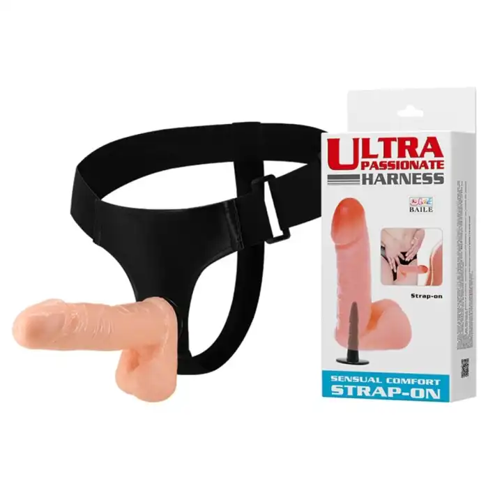 #BDM22011 - 17,5 cm Belden Bağlamalı İçi Dolu Strapon Penis