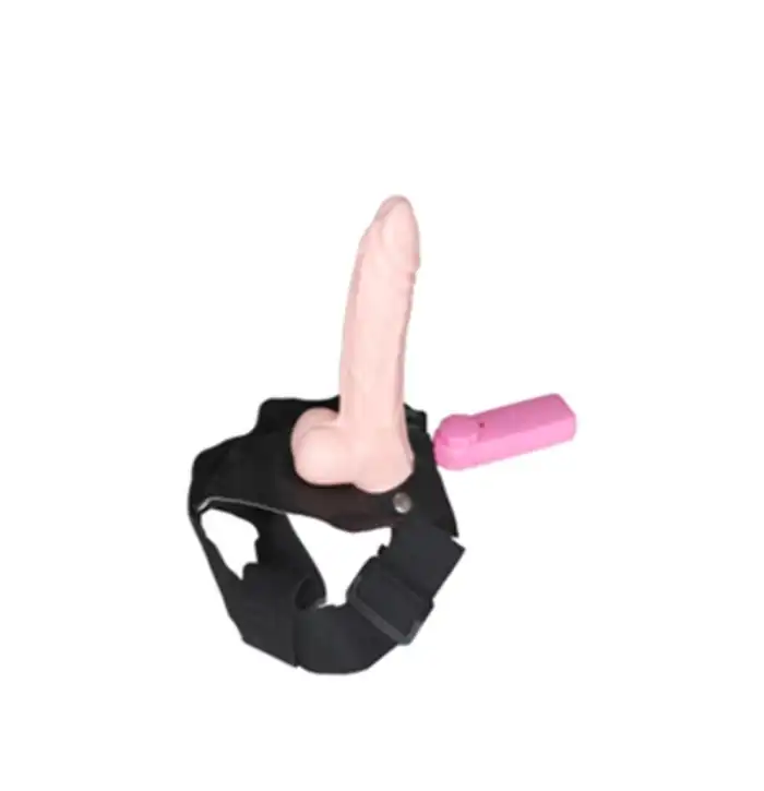 #BDM1012 - 18 cm Belden Bağlamalı İçi Boş Titreşimli Protez Penis