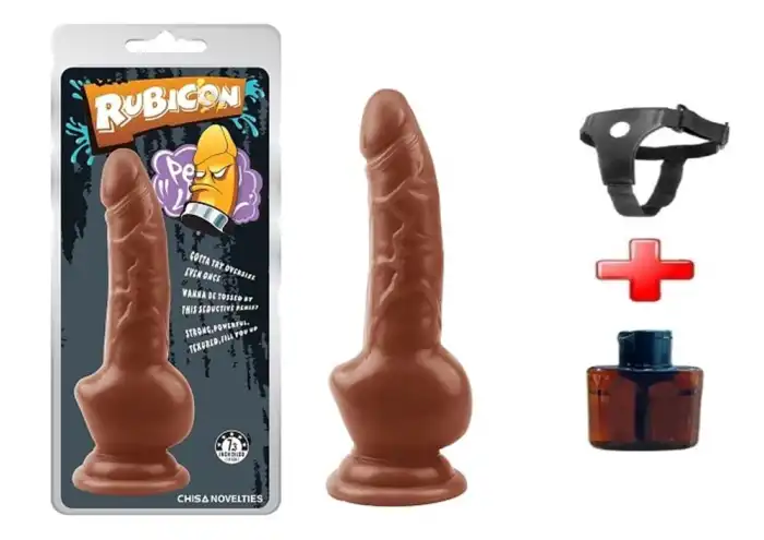 #BDM1803B - 18 cm Belden Bağlamalı Gerçekçi Melez Dildo Penis