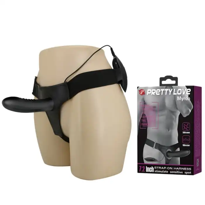 #B1223 - 18,5 cm İçi Boş Belden Bağlamalı Titreşimli Protez Zenci Vibratör