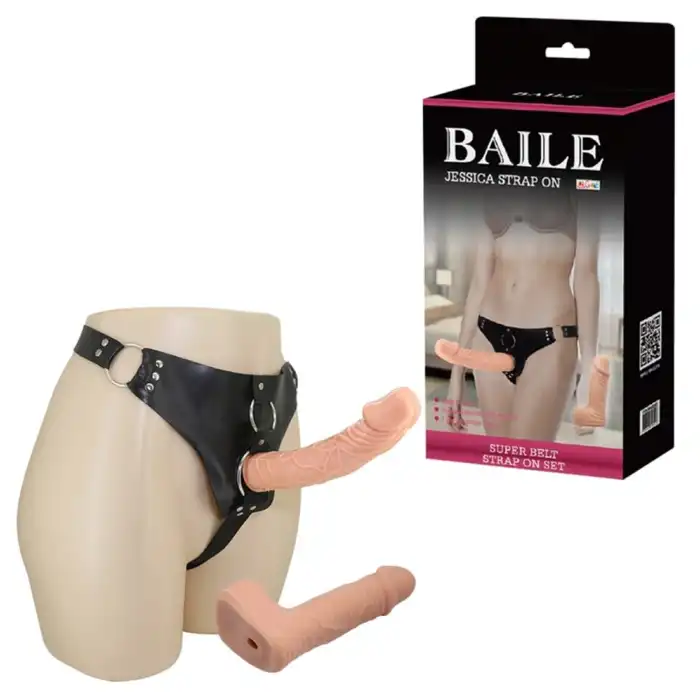#BDM2025 - 19,8 ve 15 cm Belden Bağlamalı İçi Dolu Çift Strapon Penis