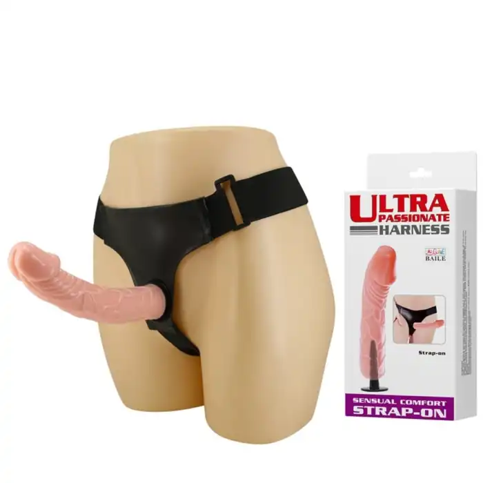 #B1085 - Belden Bağlamalı 20 cm İçi Dolu Strapon Penis