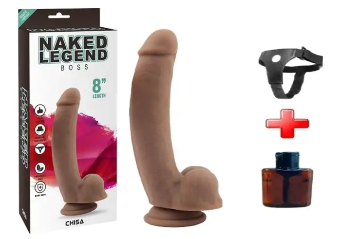 #BDM1802B - 20,5 cm Belden Bağlamalı Gerçekçi Melez Dildo Penis -Boss
