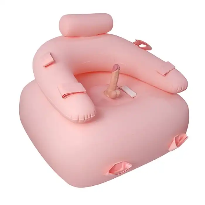 #BDM1124 - 21cm Titreşimli Penis El-Ayak Bağlamalı Şişirilebilir Fantezi Koltuğu