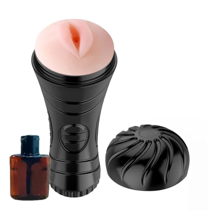 #BDM9027-1 - 24 cm Gerçekçi Doku Suni Oral Mastürbatör Kayganlaştırıcı Hediyeli