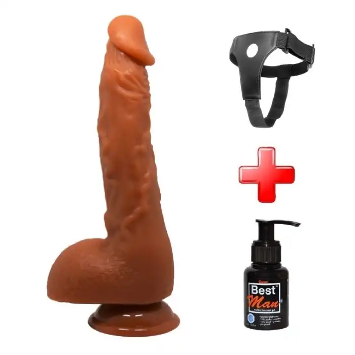 #BDM8041B - 25,2 cm Realistik Vantuzlu Melez Dildo Penis
