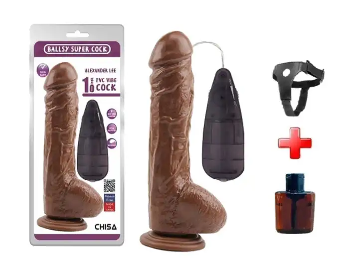 #BDM1030B - 25,5 cm Gerçekçi Melez Titreşimli Dildo Vibratör Penis