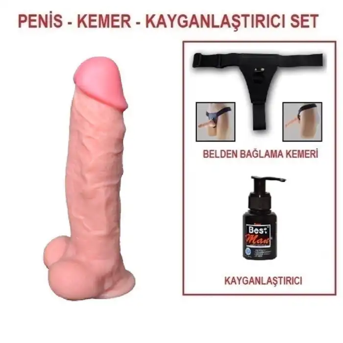 #U6001B - 27 cm Belden Bağlamalı Realistik Dildo Penis - J. King