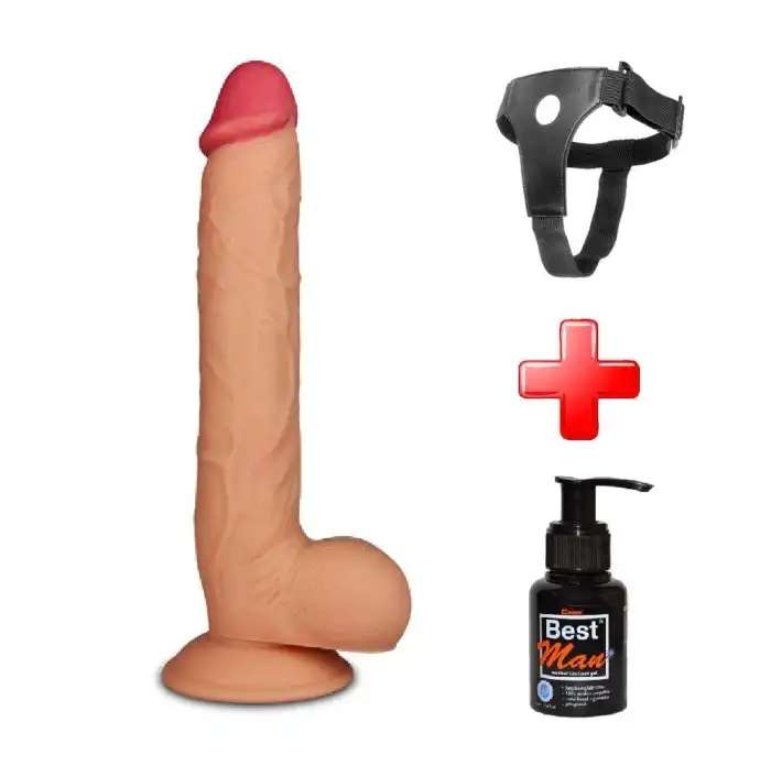 #LV2205B - 27,5 cm Belden Bağlamalı Yeni Nesil Realistik Penis