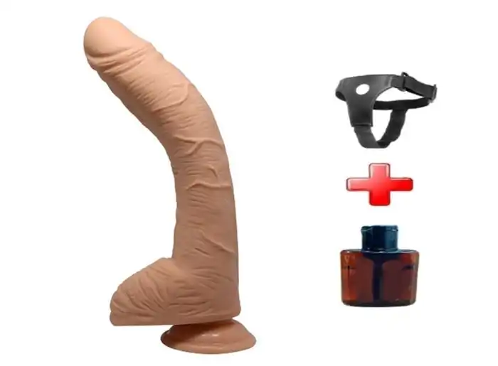 #BDM8039B - 28 cm Belden Bağlamalı Gerçekçi Kalın Dildo Penis - Alex