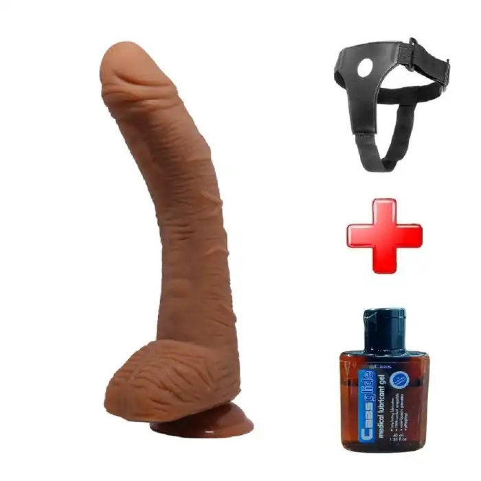 #BDM8037B - 28,2 cm Belden Bağlamalı Gerçekçi Kalın Dildo Penis - Alex