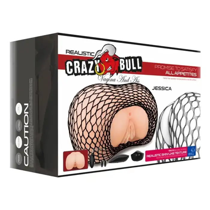 #BDM1274 - 3 Boyutlu 2 İşlevli Titreşimli Suni Vajinal ve Anal Masturbatör