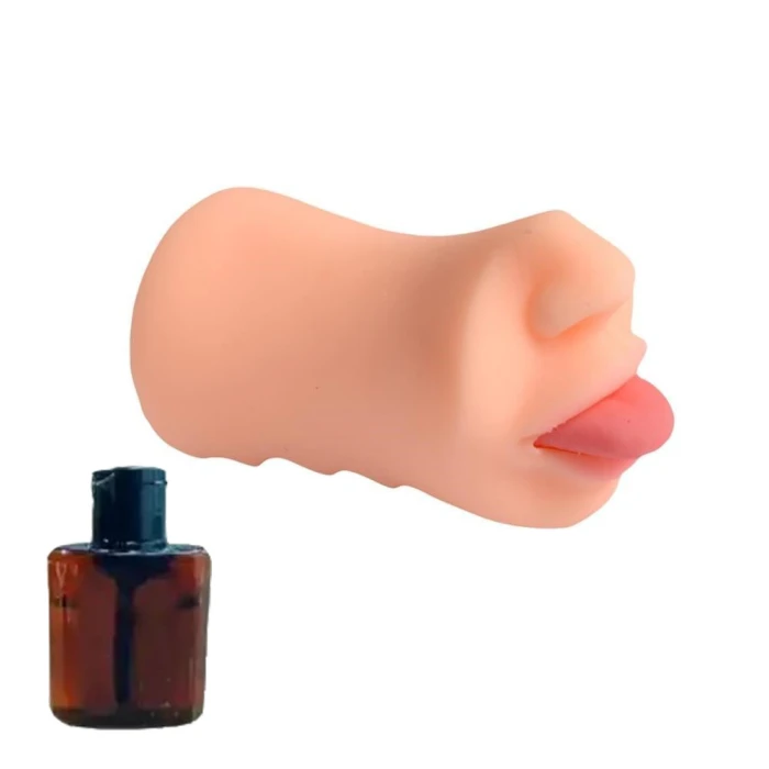 #BDM6015-1 - 3 Boyutlu Suni Oral Mastürbatör Kayganlaştırıcı Hediyeli