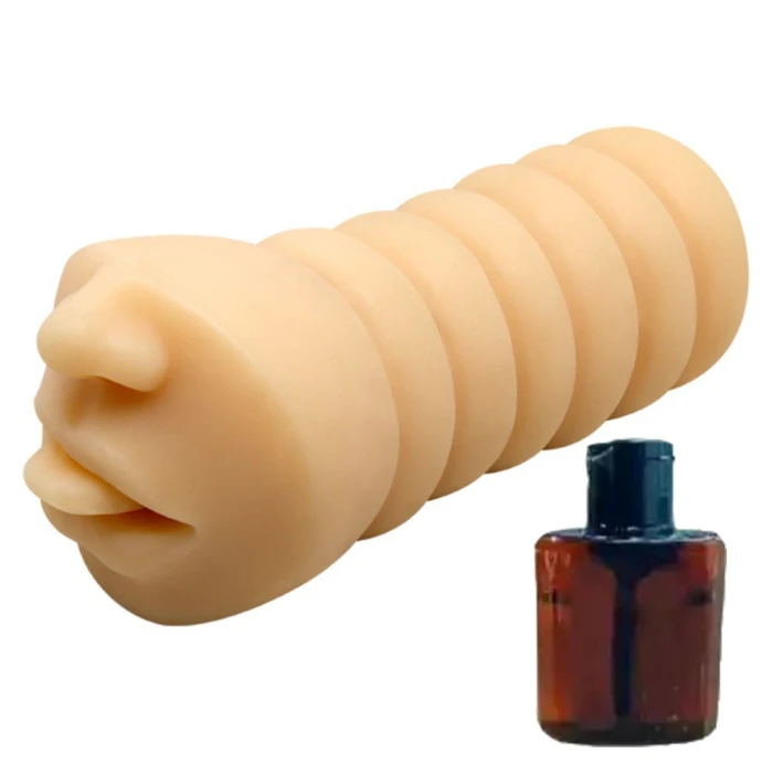 #BDM9216-1 - 3 Boyutlu Suni Oral Mastürbatör Kayganlaştırıcı Hediyeli