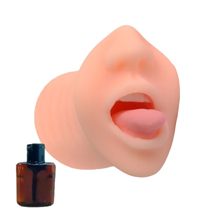 #BDM6031-1 - 3 Boyutlu Suni Oral Mastürbatör Kayganlaştırıcı Hediyeli