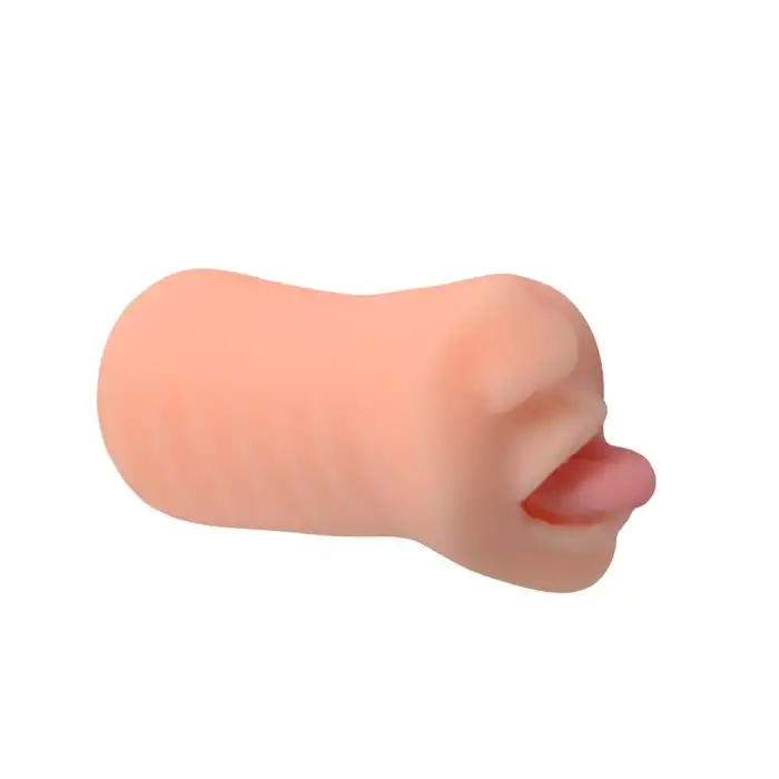 #BDM6031 - 3 Boyutlu Suni Oral Mastürbatör - Pink Tongue