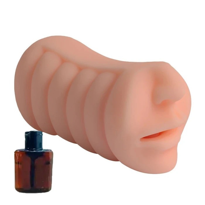 #BDM6030-1 - 3 Boyutlu Suni Oral Mastürbatör Kayganlaştırıcı Hediyeli