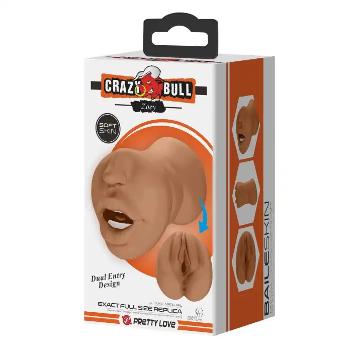 #BDM1307 - 3 Boyutlu Suni Oral Vajinal Mastürbatör - Zoey