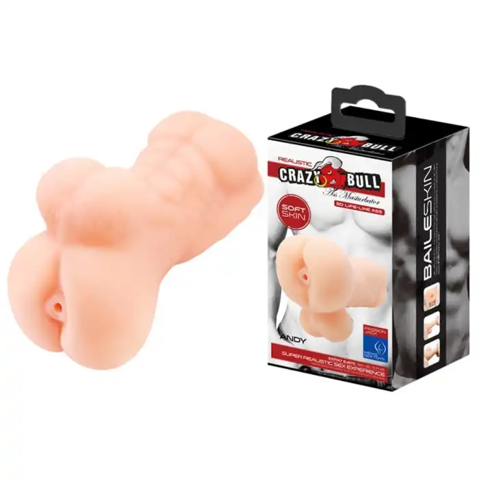 #BDM9177 - 3 Boyutlu Testisli Yarım Erkek Vücutlu Suni Anal Mastürbatör