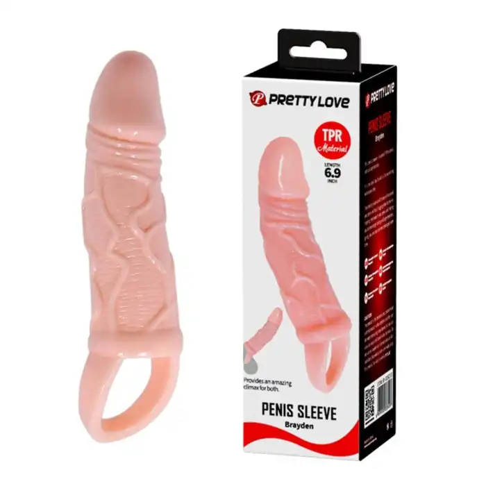 #B1188 - 3 cm Dolgulu Penis Kılıfı Uzatmalı Prezervatif Dildo