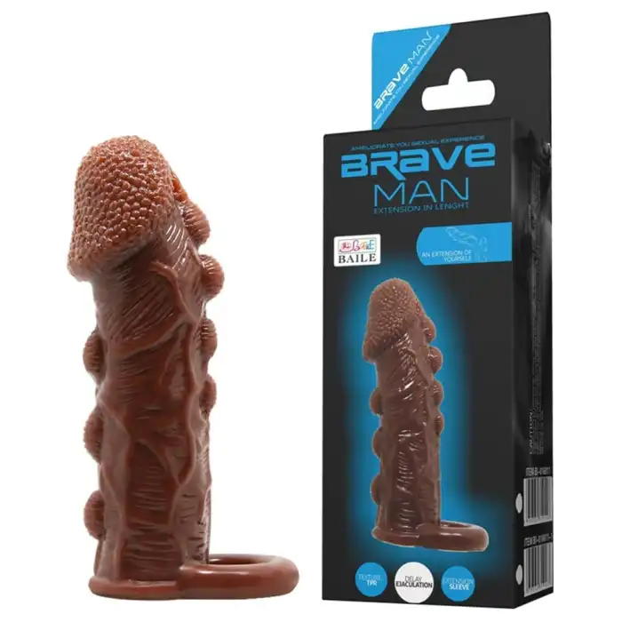 #BDM1612 - 3 cm Uzatmalı Damarlı Penis Kılıfı