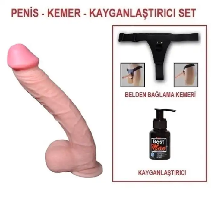 #U6016B - 33 cm Belden Bağlamalı Realistik Dev Penis - Supremacy