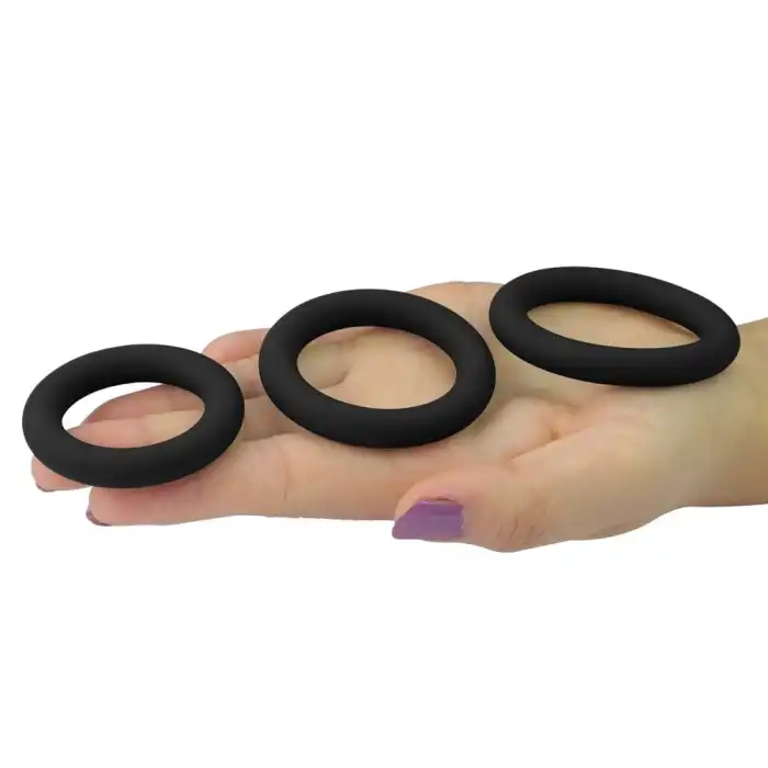 #LV443001 - 3lü Silikon Penis Halkası