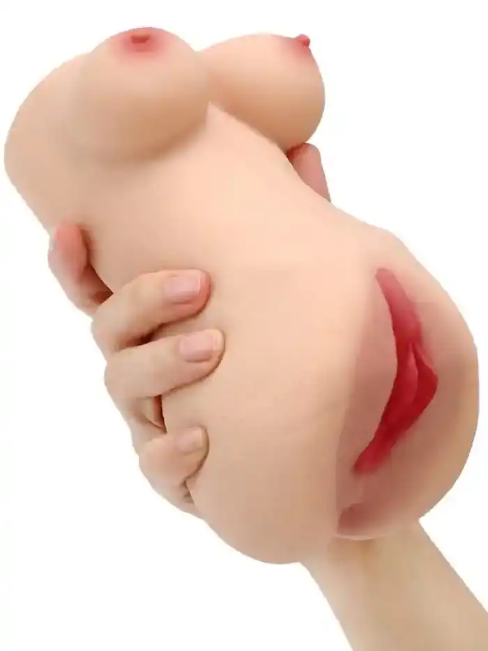 #LJ8114 - Göğüslü Anal ve Vajinal Çift Girişli Mastürbatör