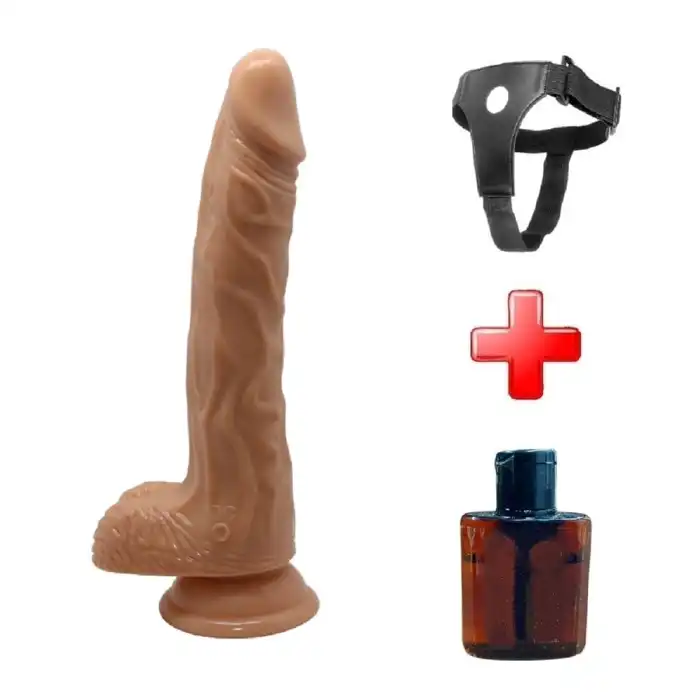 #BDM8080B - Belden Bağlama Şarjlı 20 cm Oynar Başlı Hareketli Titreşimli Dildo