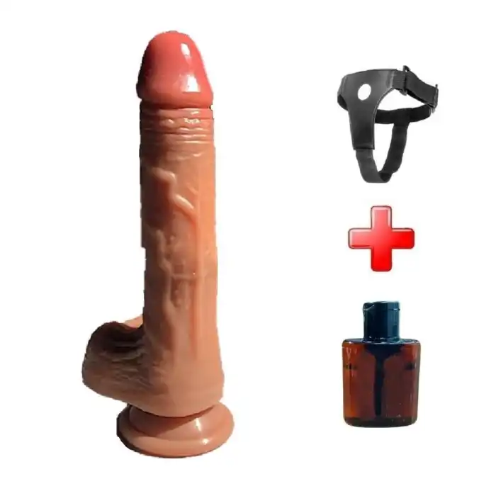 #BDM1819B - Belden Bağlamalı Şarjlı 22 cm Isıtmalı Hareketli Kumandalı Dildo