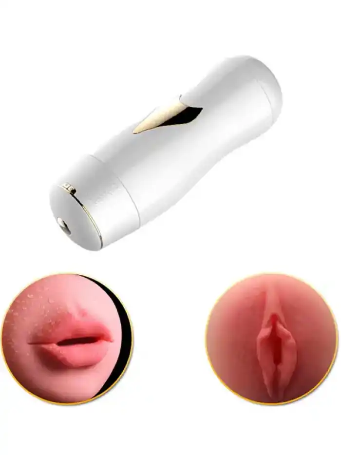 #FXKQ - Vajinal ve Oral Titreşimli Şarjlı Sesli Vantuzlu Mastürbatör