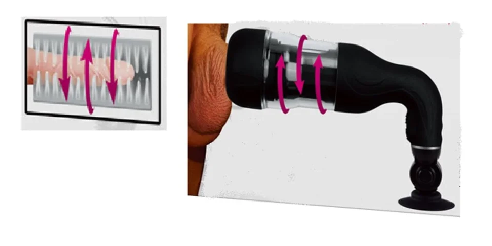 #7021 - USB Şarjlı Vantuzlu Döner Başlıklı Vajina Masturbatör