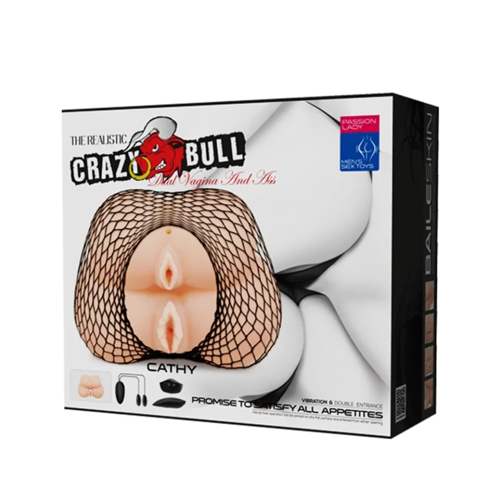 #7025 - İkiz Titreşimli Sesli Realistik Kalça Suni Vajina Anal Mastürbatör