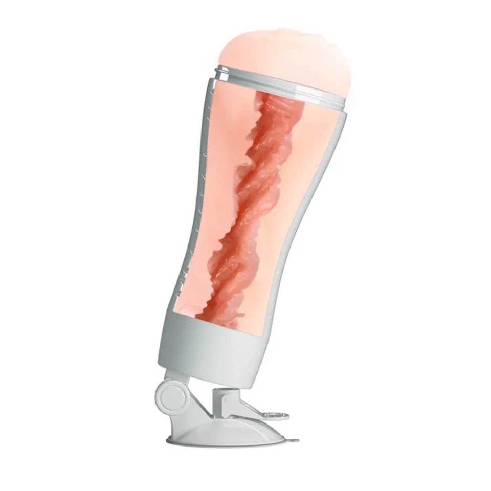 #7069 - USB Şarjlı 12 Titreşimli Realistik Suni Vajina Erkek Mastürbatör