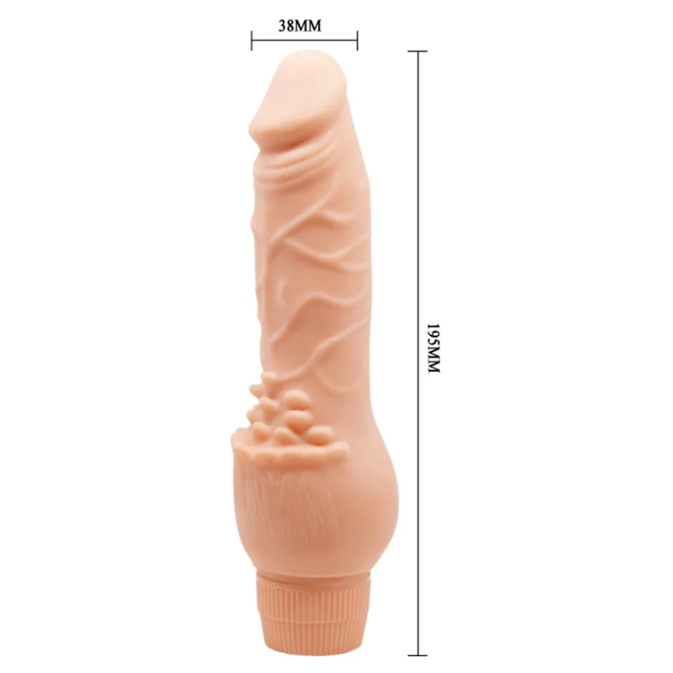 #639 - 19,5 cm Güçlü Titreşimli Realistik Vibratör Gerçekci Penis Dildo
