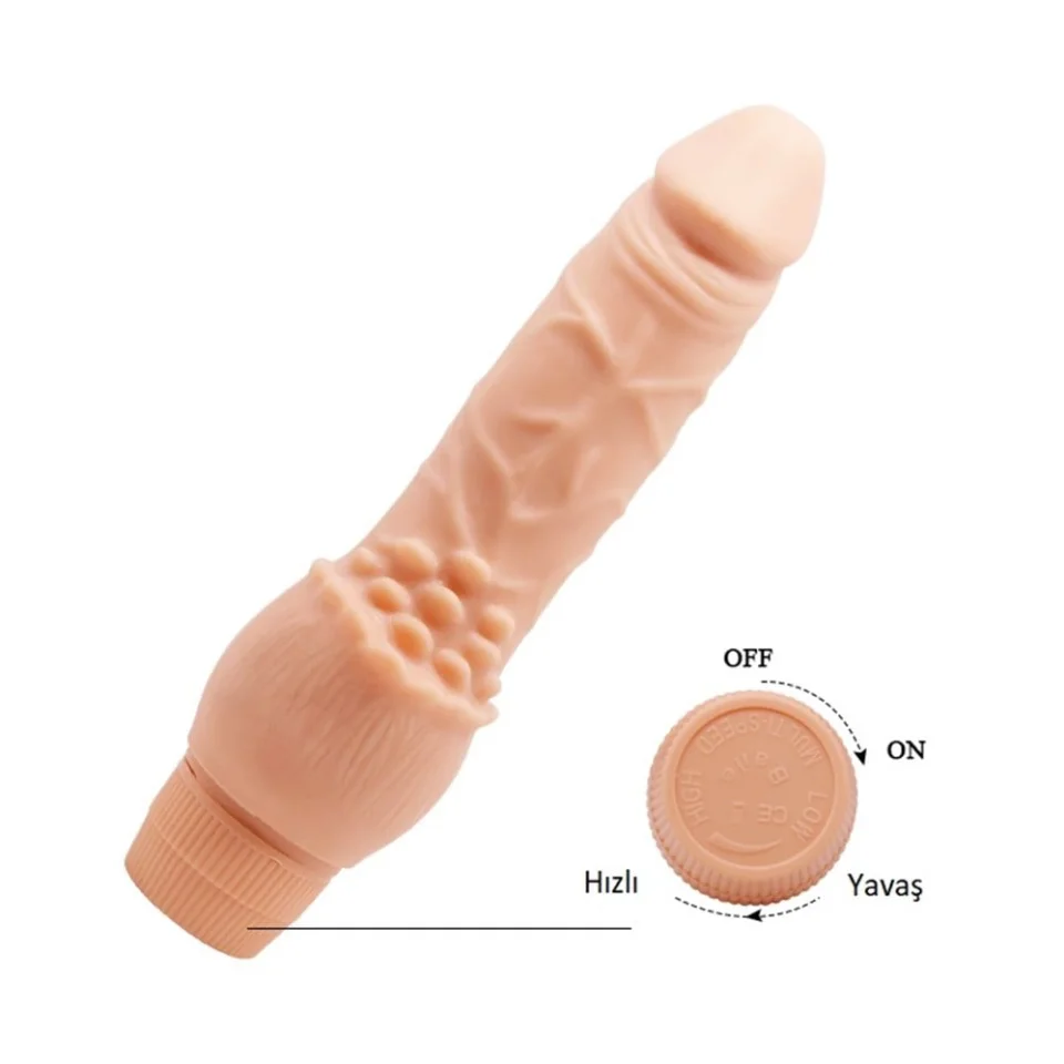 #642 - 19,5 cm Güçlü Titreşimli Realistik Vibratör Gerçekci Penis Dildo