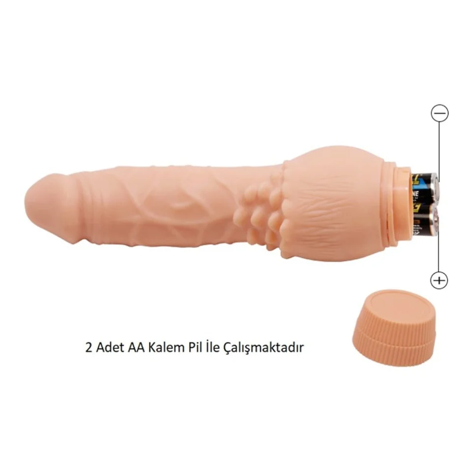 #645 - 19,5 cm Güçlü Titreşimli Realistik Vibratör Gerçekci Penis Dildo