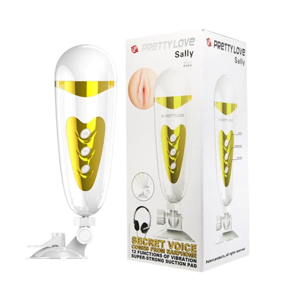#7163 - 12 Fonksiyonlu USB Şarjlı Sesli Titreşimli Realistik Suni Vajina Erkek