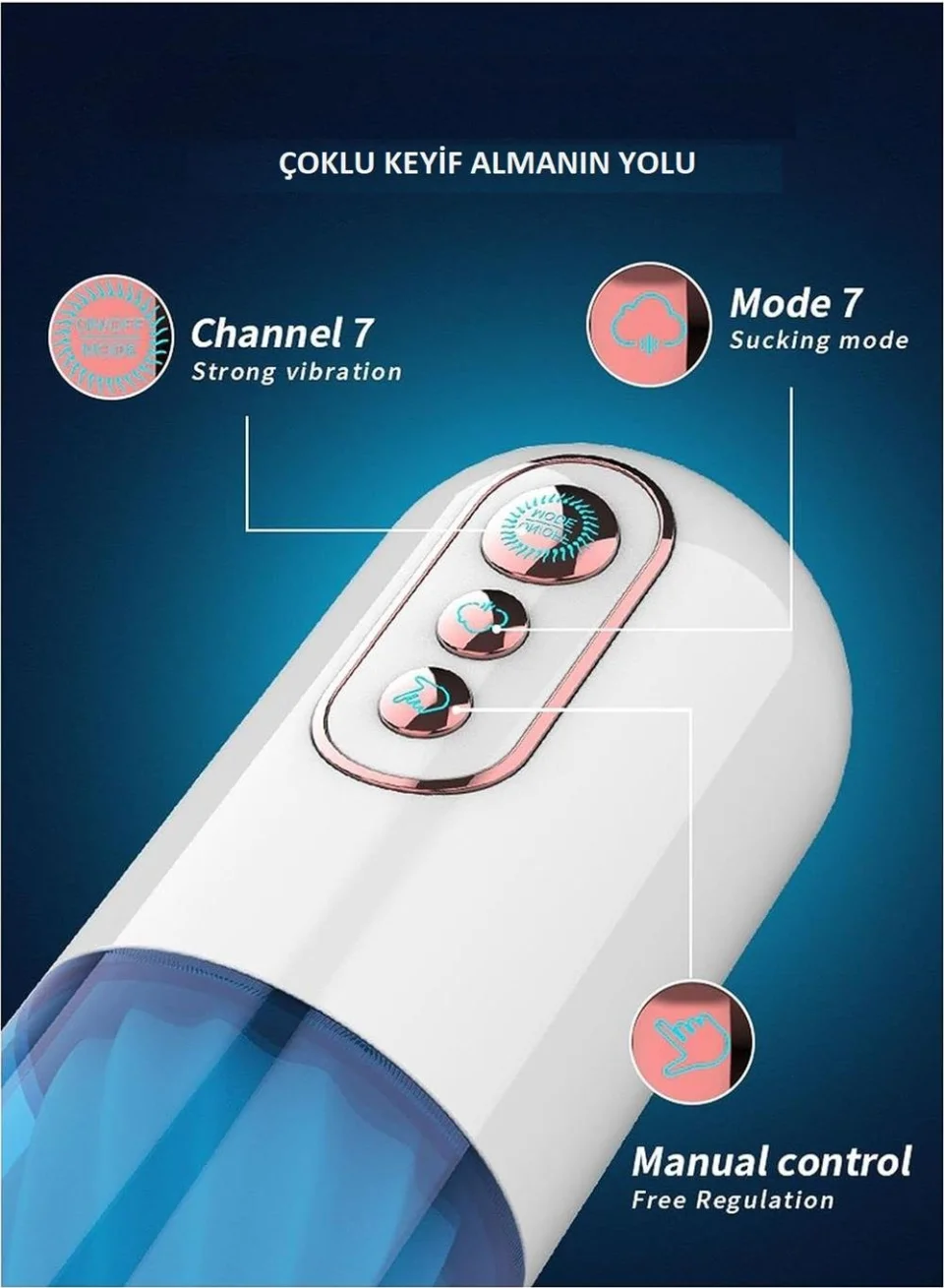 #7328 - USB Şarjlı Emme Modlu Sesli Teknolojik Mastürbatör
