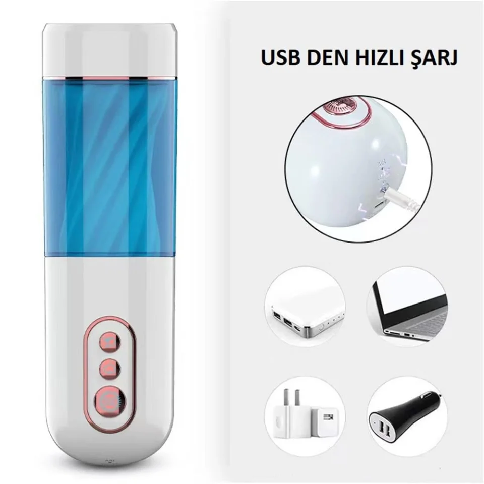 #7325 - USB Şarjlı Emme Modlu Sesli Teknolojik Mastürbatör