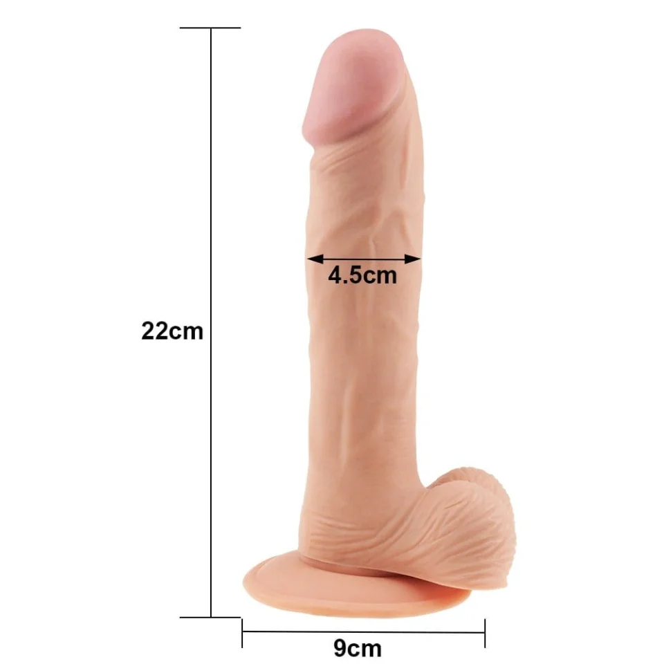 #675 - 22 cm Gerçekçi Çift Katmanlı Silikon Penis