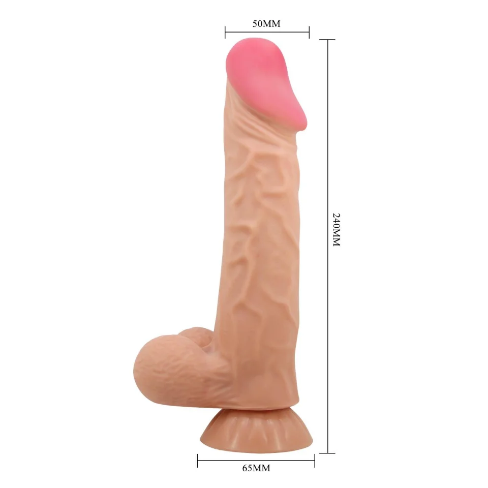 #40 - 24 cm Kıkırdak Yapılı Çift Katmanlı Gerçekçi Dildo Penis