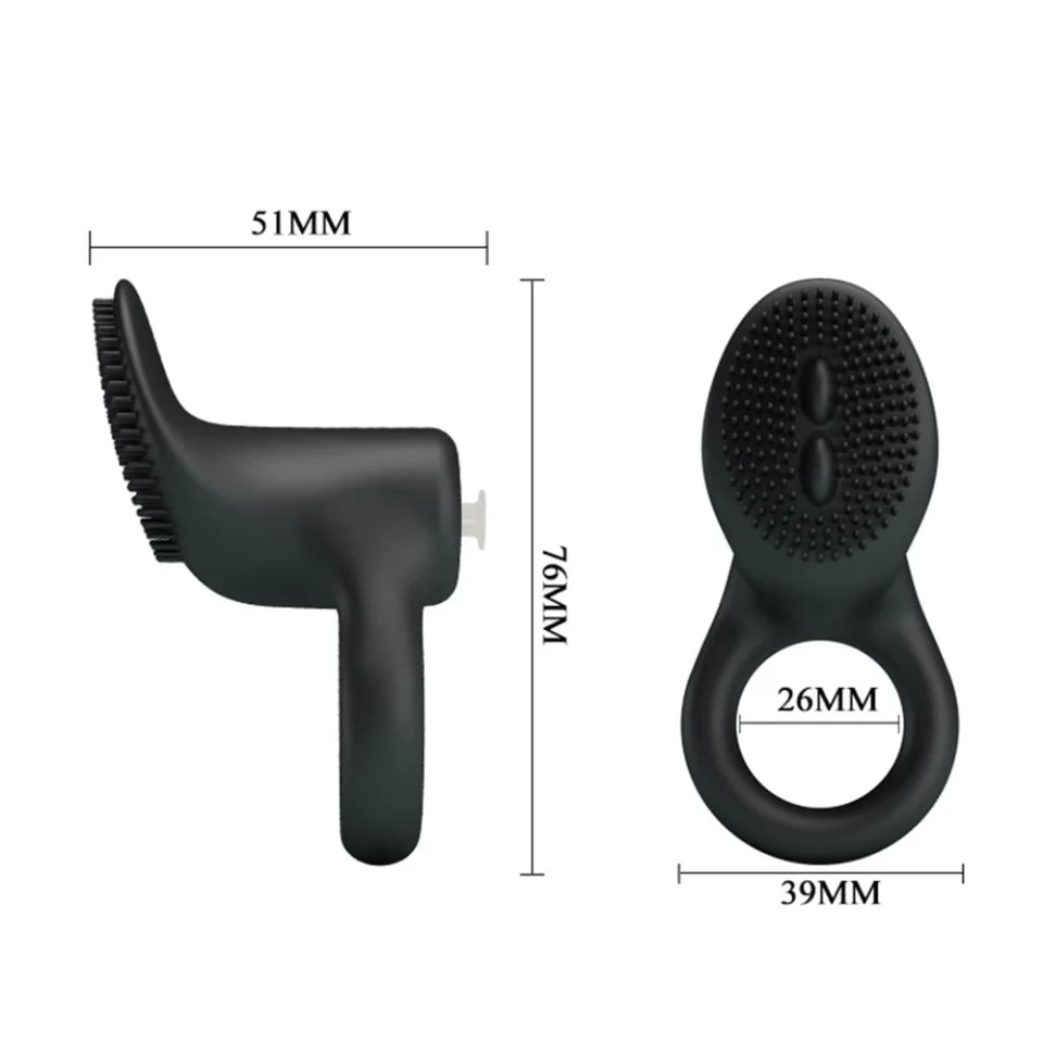 #7490 - Klitoral Uyarıcılı Güçlü Titreşimli Penis Halkası - Cobra