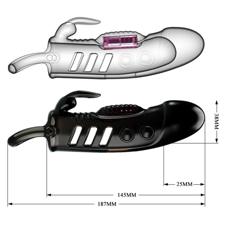 #7516 - 2,5 cm Dolgu Uzatmalı Titreşimli Zenci Penis Kılıfı Vibratör